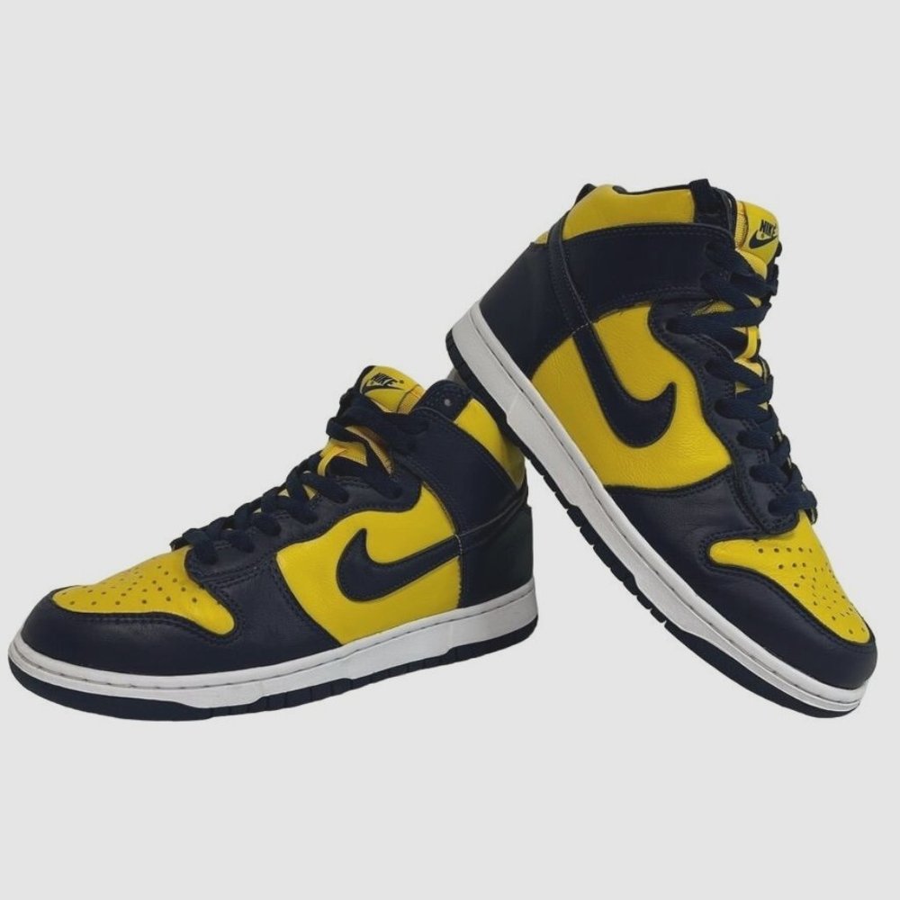 NIKE Dunk High Michigan 2020 Varsity Maize Midnight Navy CZ8149-700 Size 7.5